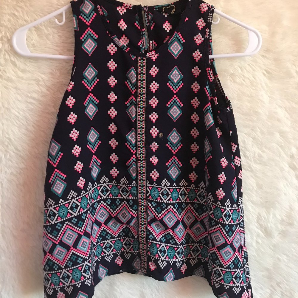 Tribal patterned light tank top